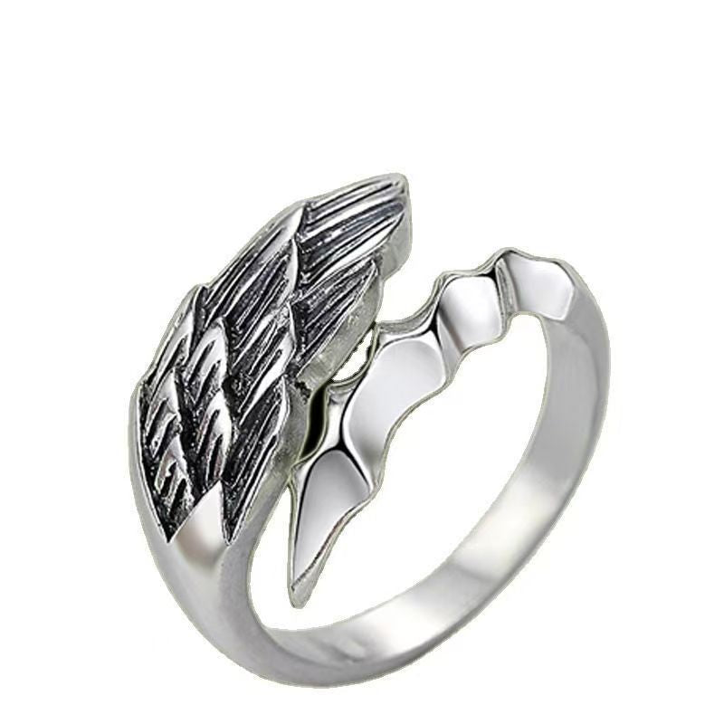 Angels Demons Wings Niche Vintage Open Rings