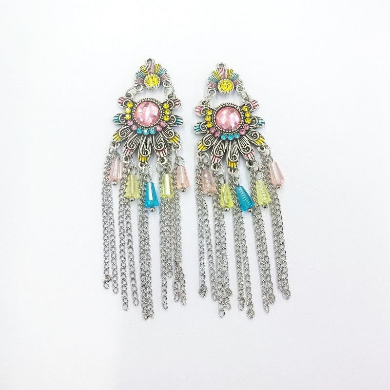 Chinese Style Crystal Long Chain Alloy Your Earrings