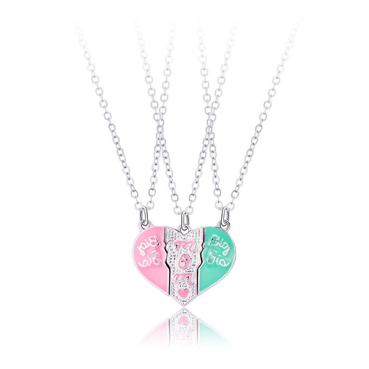 Children's Mother's Day Cartoon Heart-shaped Alloy Dripping Necklaces