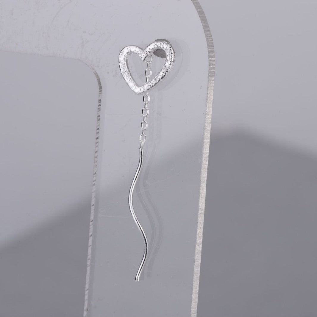 Women's Simple Sweet Handmade Frosted Lovely Sterling Sier Elegant Long Ear Line