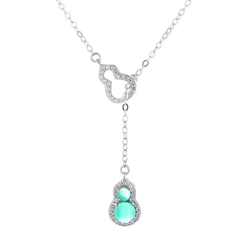 Women's Chinese Style Calabash Pendent National Design Light Luxury Exquisite Diamond Necklaces