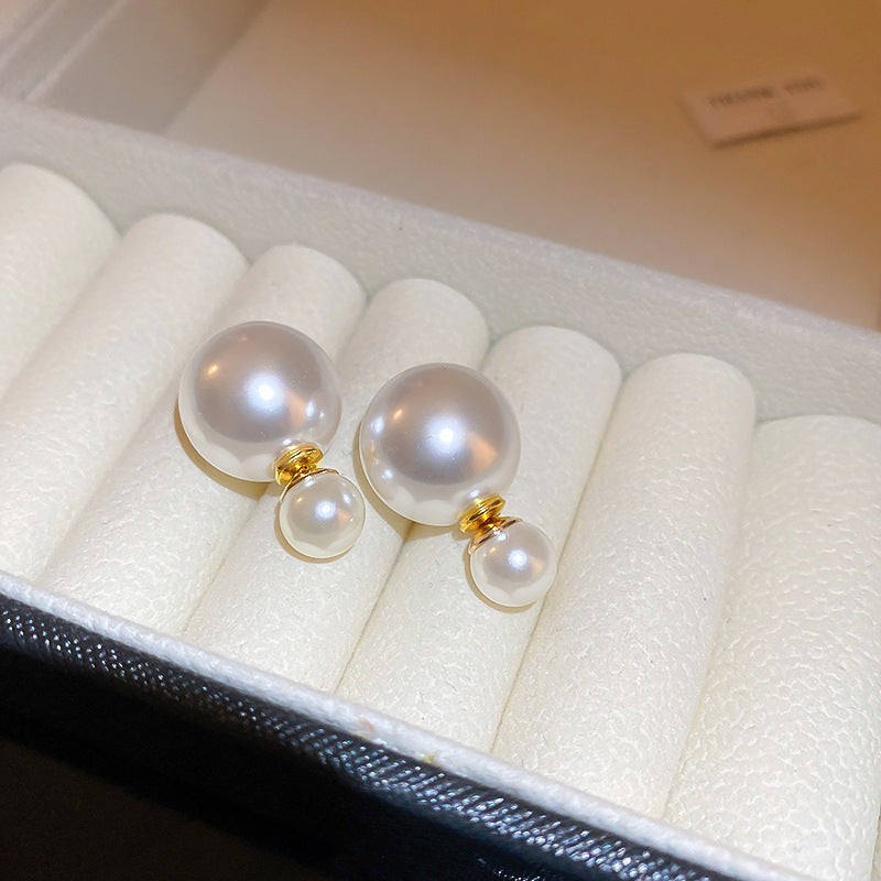 Needle Pearl Round Geometric Light Luxury Earrings