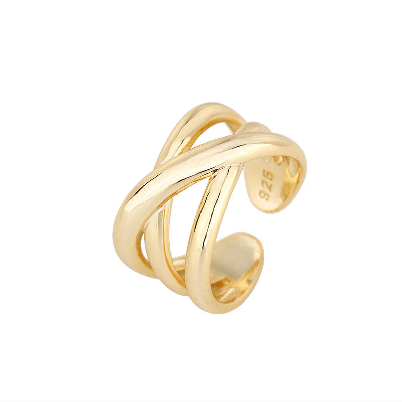 Line Woven Cord For Braiding Simple Fashion Geometric Design Sense Rings