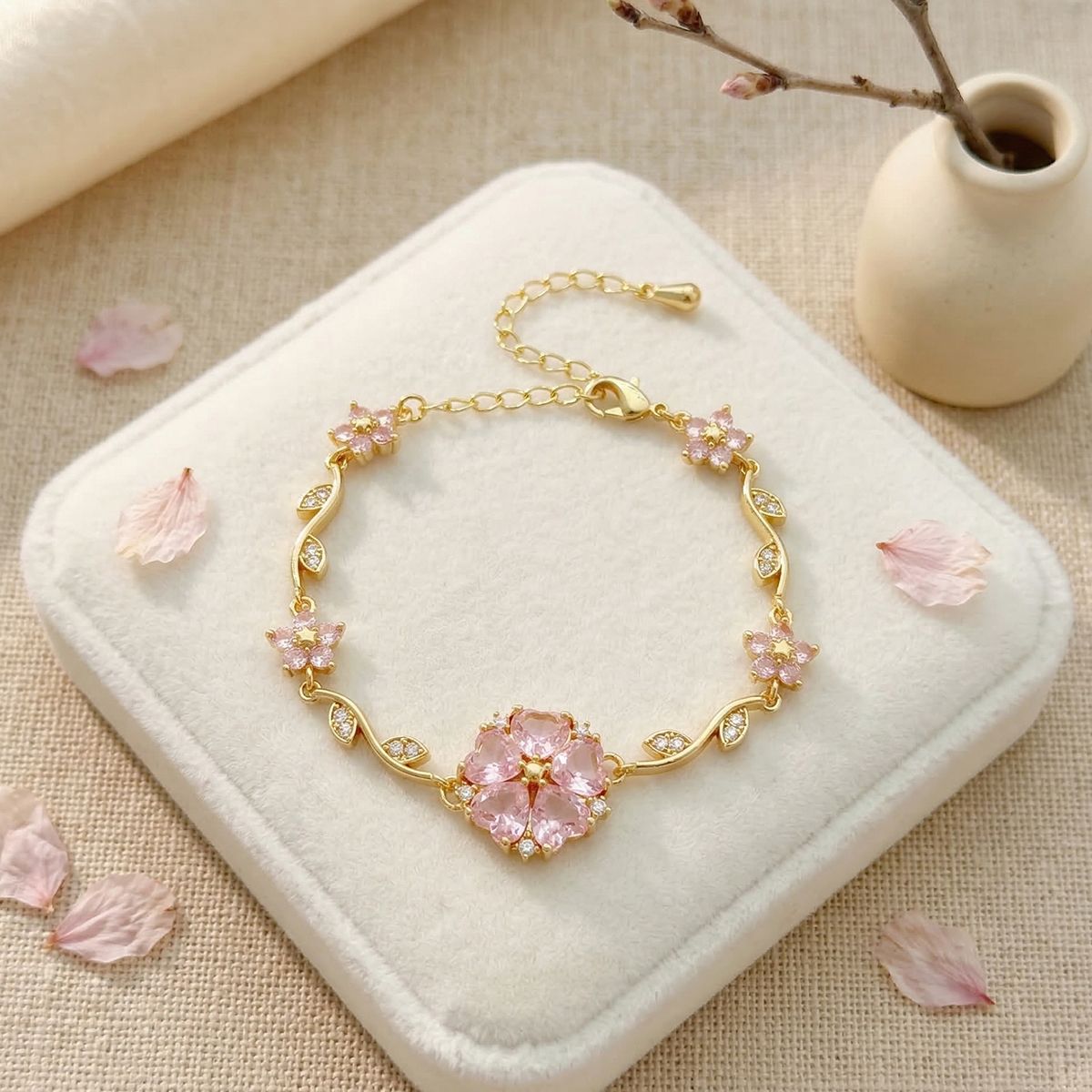 Style Flower Bow Tie Small Fresh Copper Inlaid Zircon High Bracelet