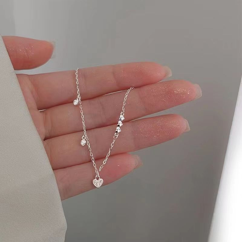 Rhinestone Glossy Heart Female Minimalist Creative Bracelet