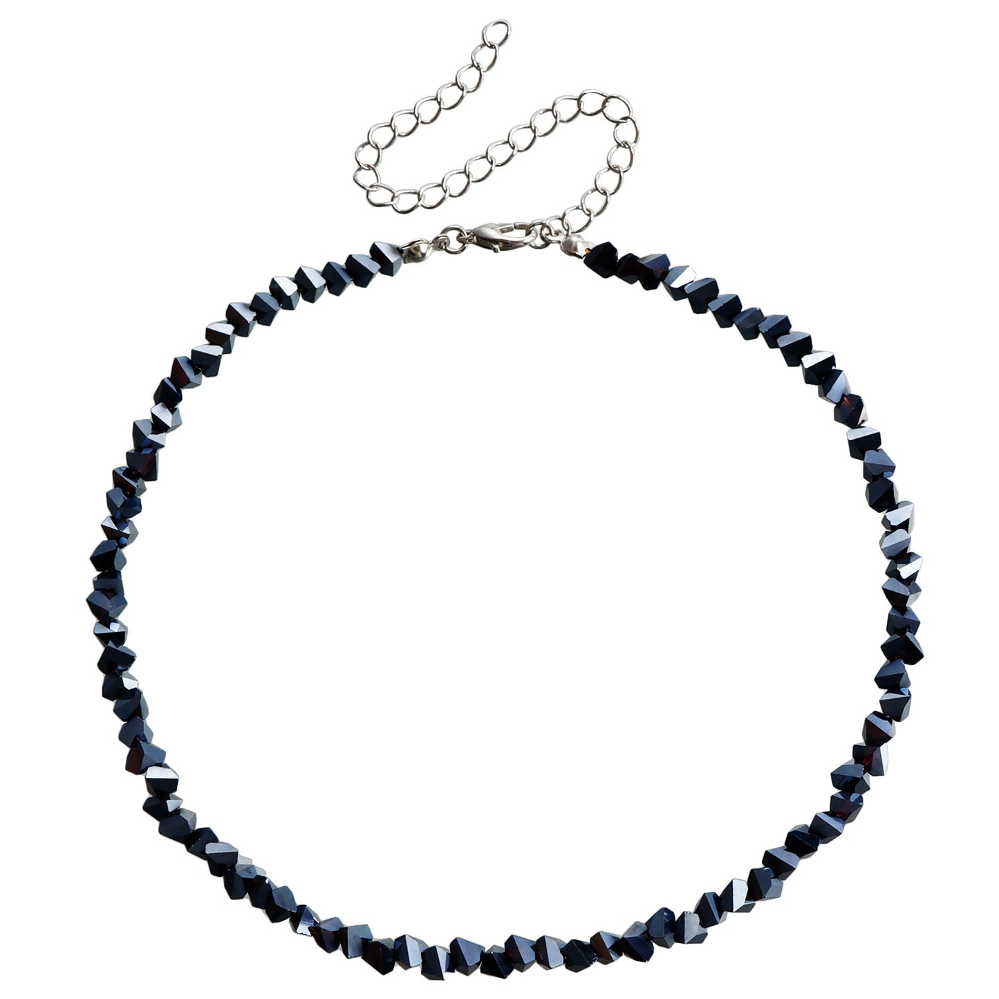 Women's Trendy Jewelry Personality Handmade Woven Beads Black Crystal For Necklaces