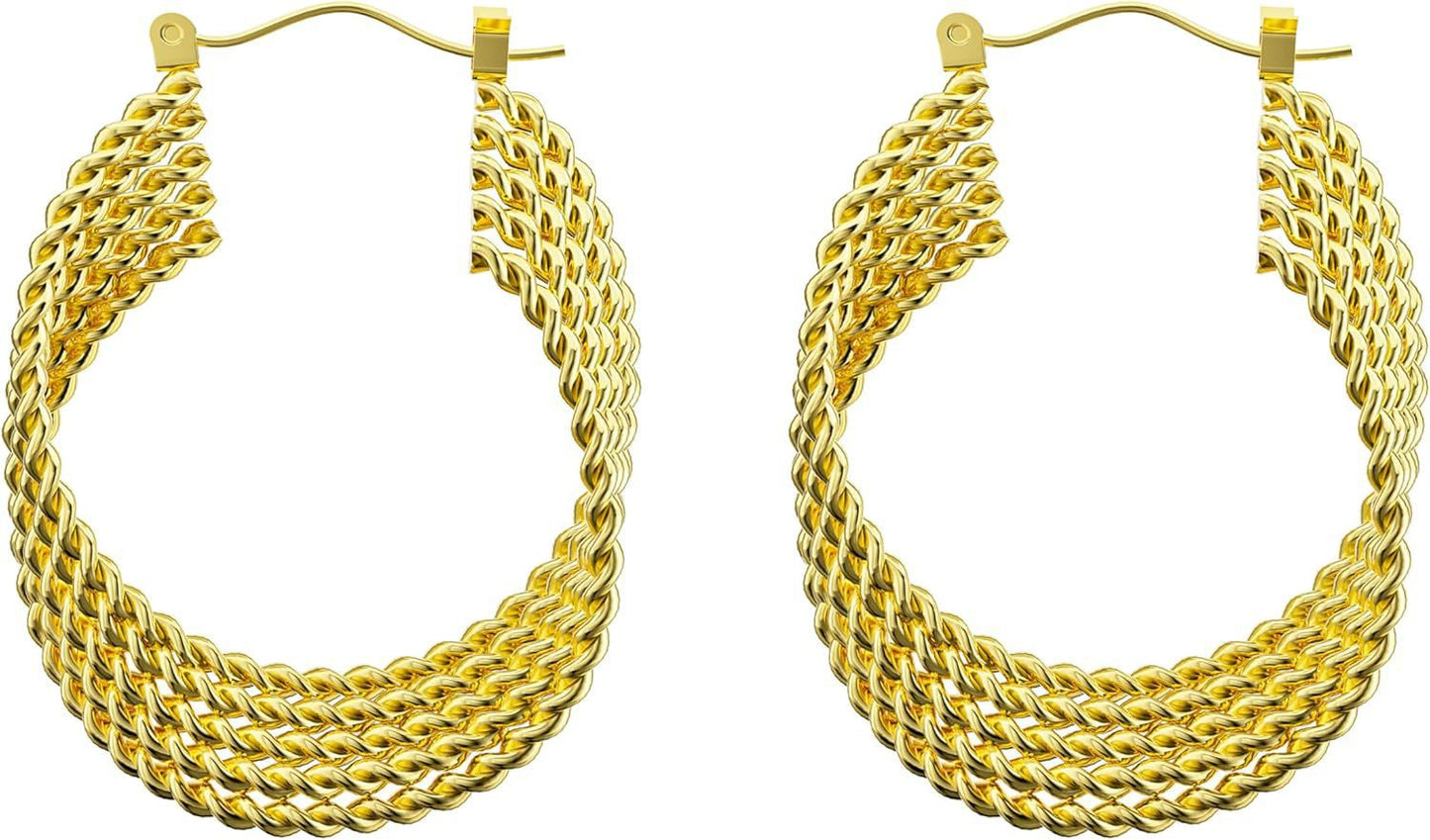 Luxury High-grade Irregular Long Water Drop Diamond Gold Stud Earrings