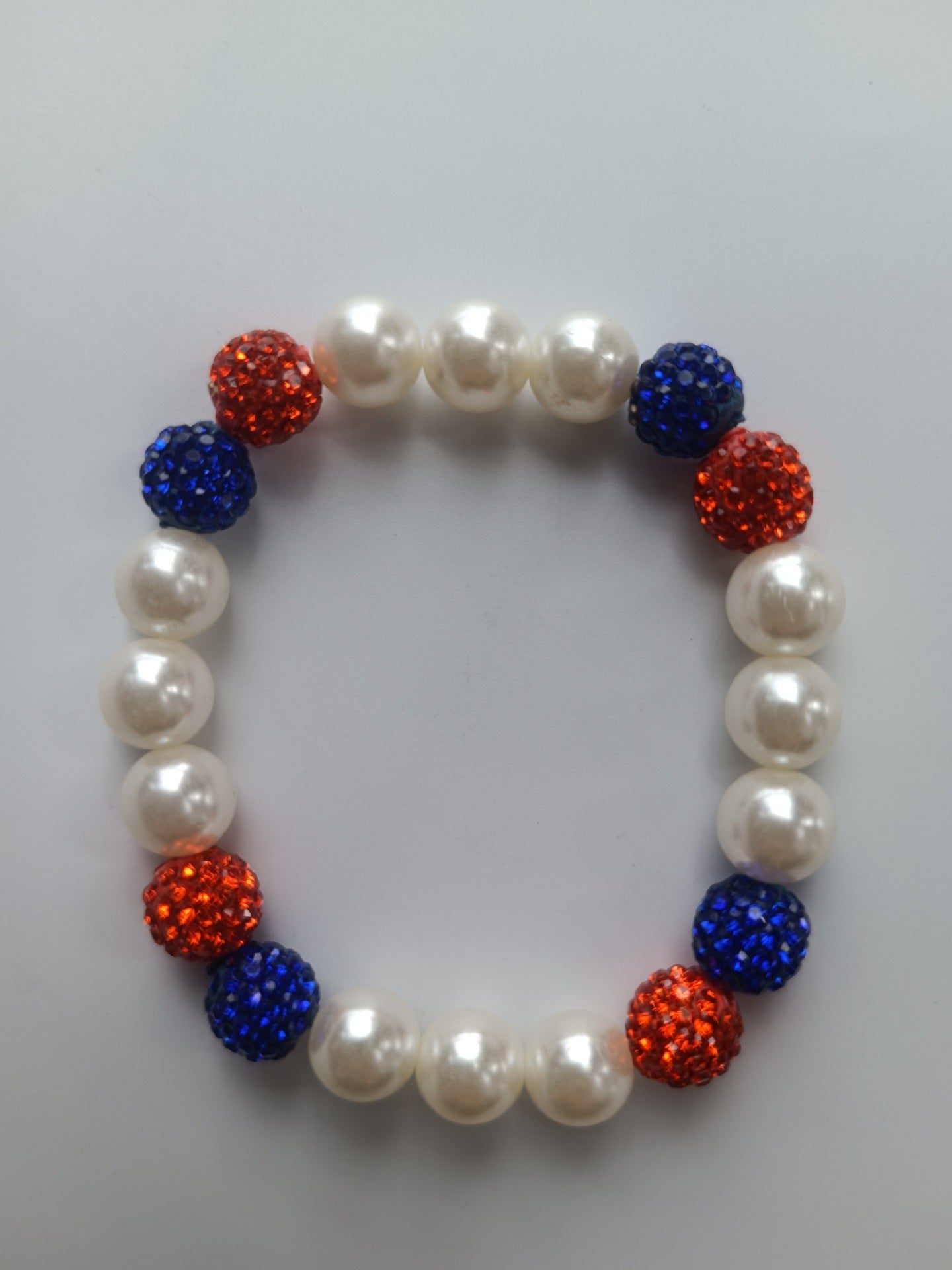 Polymer Clay Rhinestone Ball Filament Hip Bracelet