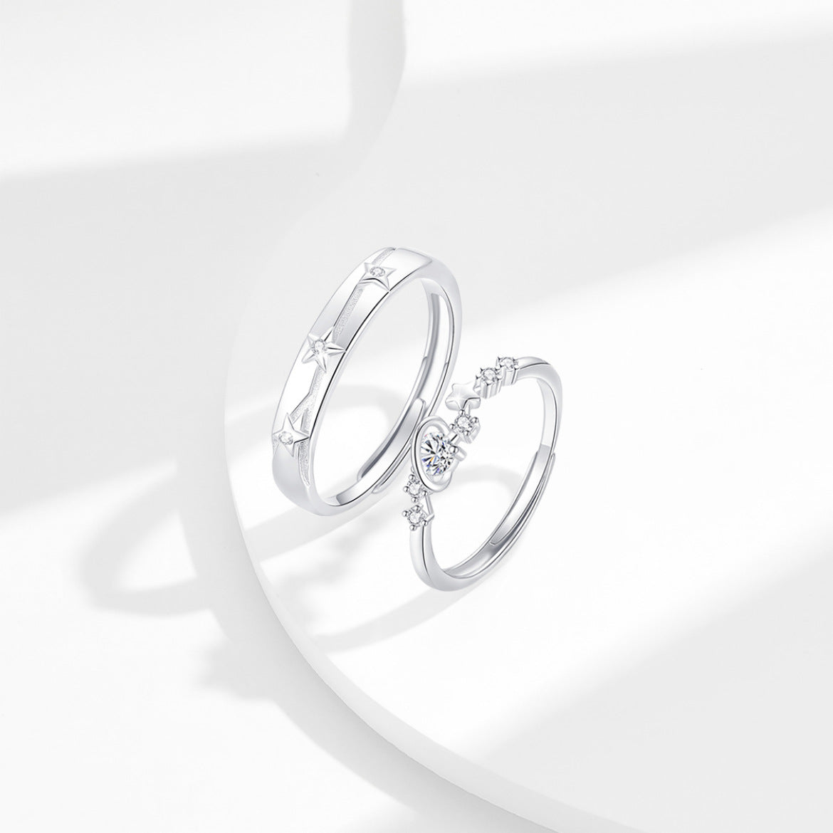 Sterling Sier Fresh Star Open-end Niche Rings