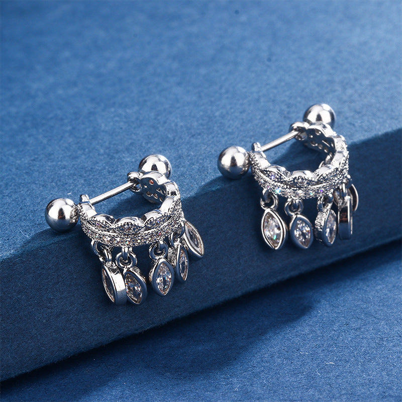 Nail Stylish Water Drop U-shaped Punk Stud Earrings