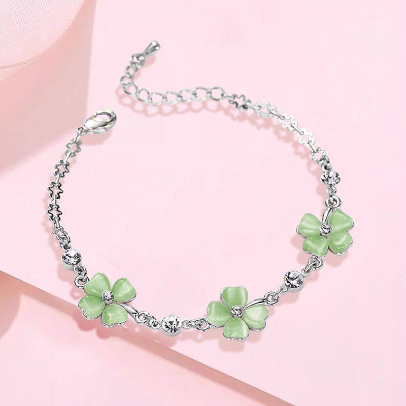Women's Crystal Clover Diamond High Sense Special Interest Light Luxury Bracelet