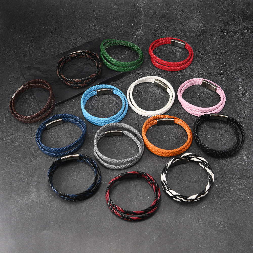 Women's & Men's Simple Fashion Couple Electroplated Steel Magnetic Bracelet