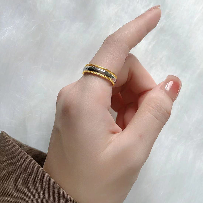 Stainless Steel Fashion Room Electric Gold Rings