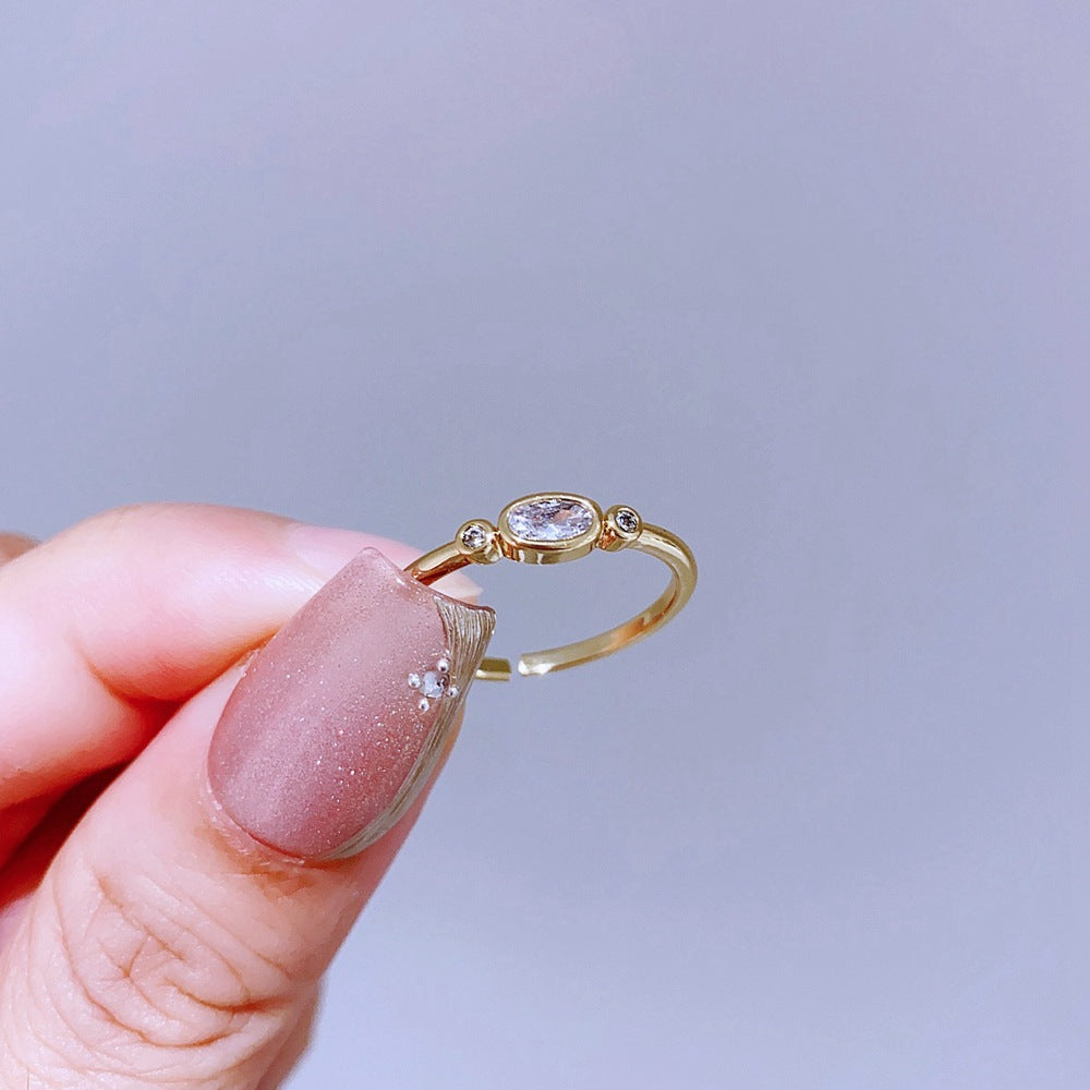 Light Luxury Minority Design Colorful Gemstone Rings