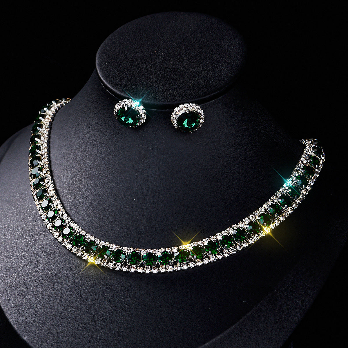 Korean Style Simple Short Rhinestone Ear Two-piece Wave Light Bamboo Pendants