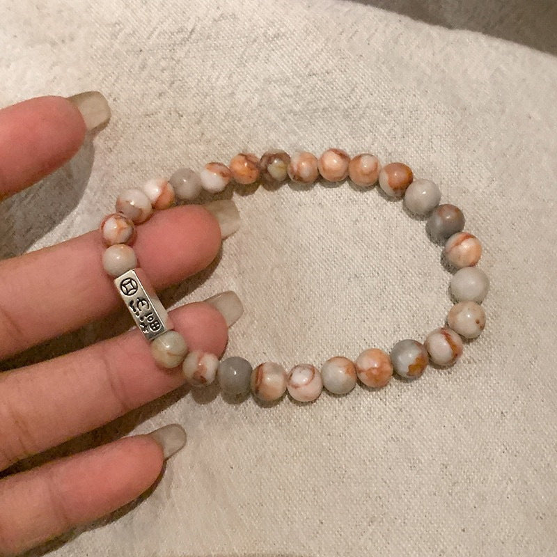 Women's Niche Beaded Twin Natural Stone Lucky Bracelets