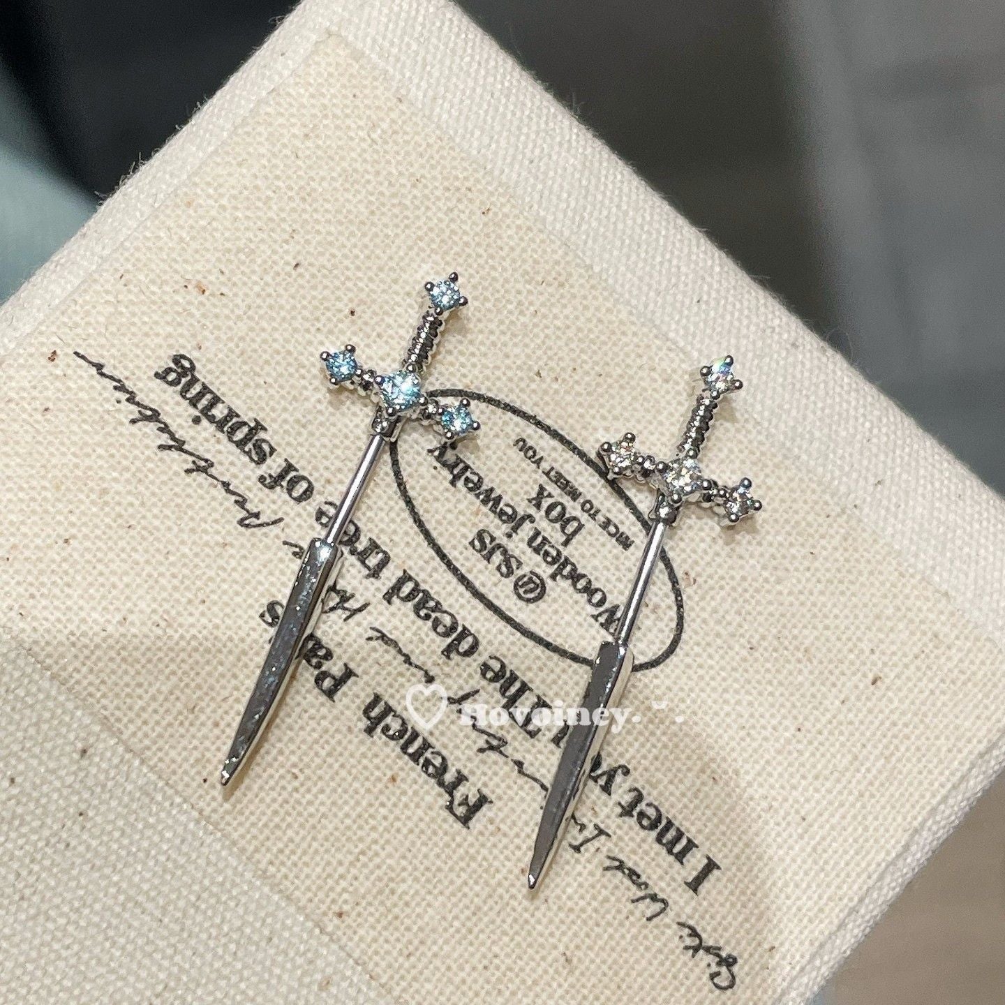 Sword Devil Nail Thin Rod Personality Sweet Cool Ear Wheel Stud Earrings