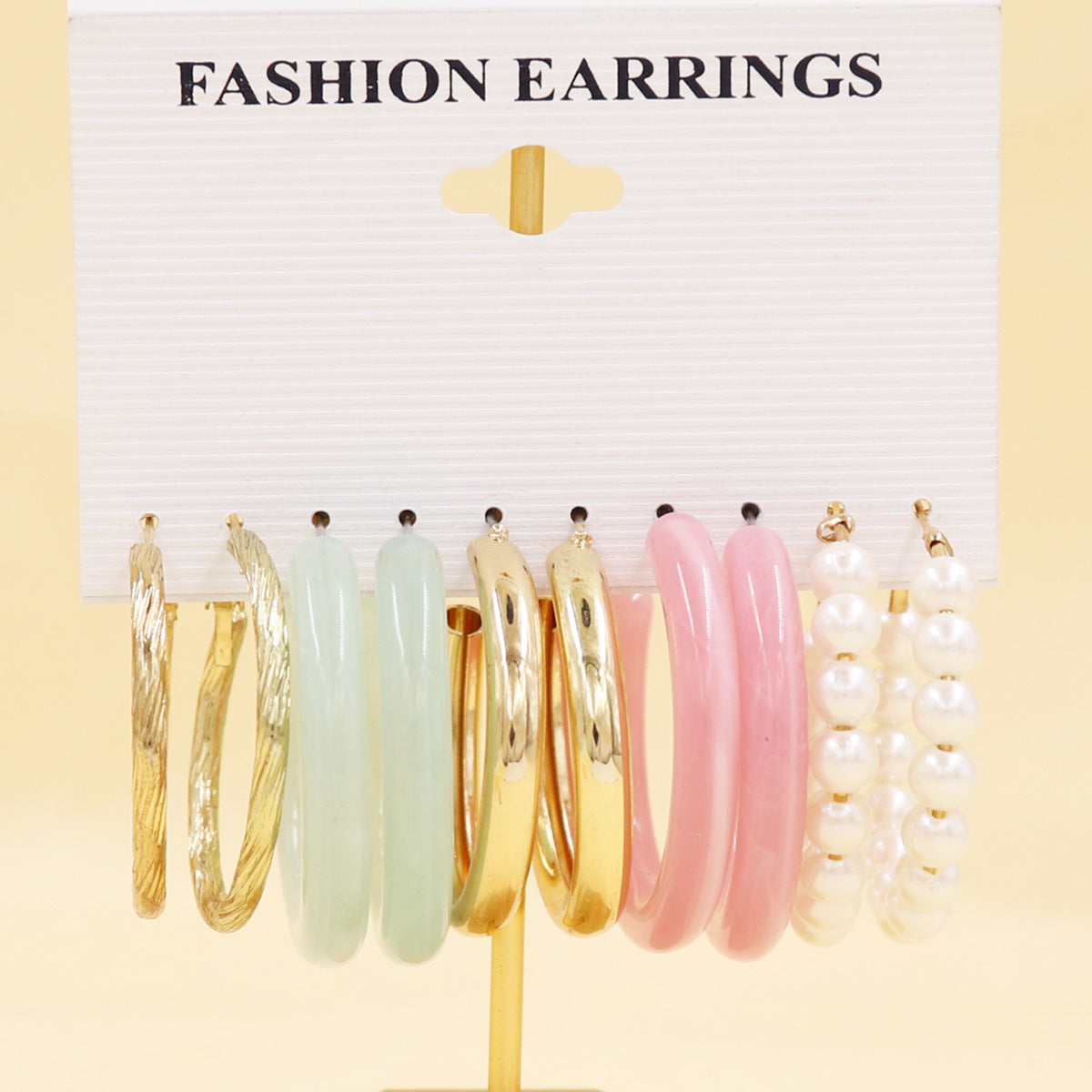 Women's Color Resin Leopard Print Pairs Retro Fashion Earrings