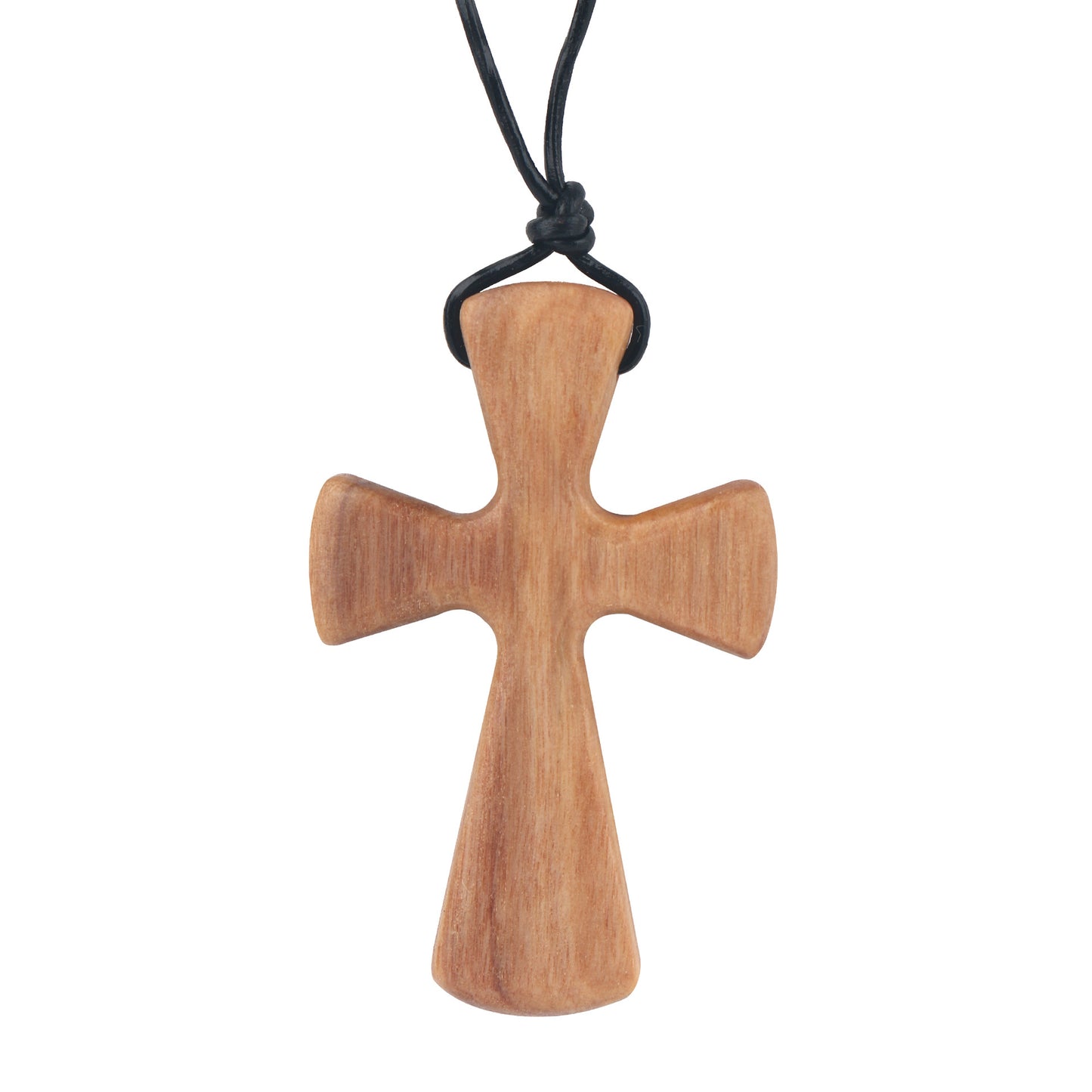 Olive Wood Crafts Solid Cross Sweater Necklace