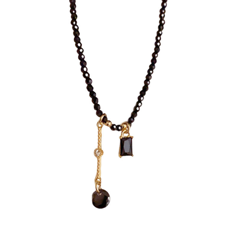 Crystal Tassel Female Niche Retro Fashion Light Luxury Temperament Clavicle Necklace
