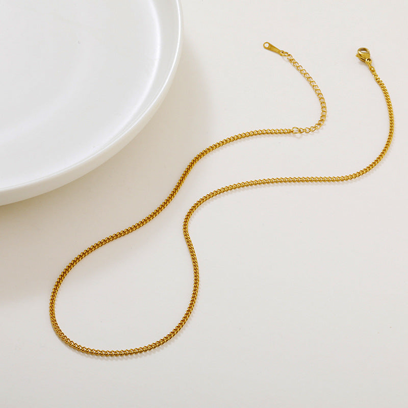 Single Chain Box Melon Seeds Side Hammer Round Snake Bone Necklaces