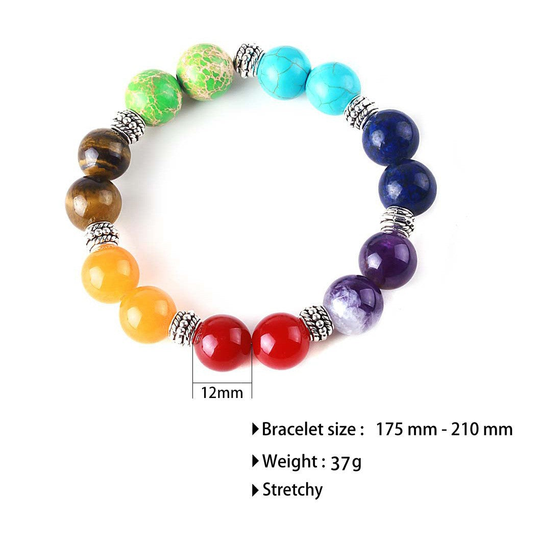 Women's Colorful Natural Stone Agate Bead Couple Bracelet