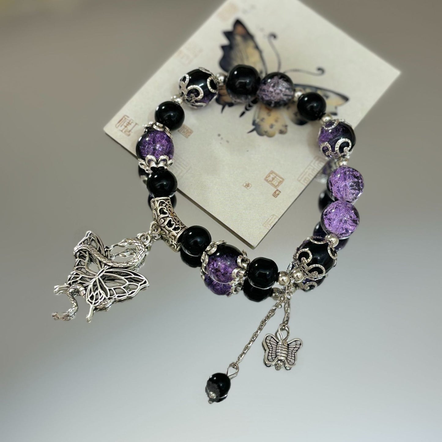 Broken Beads Grape Purple Light Luxury Fresh Air For Girlfriends Bracelet