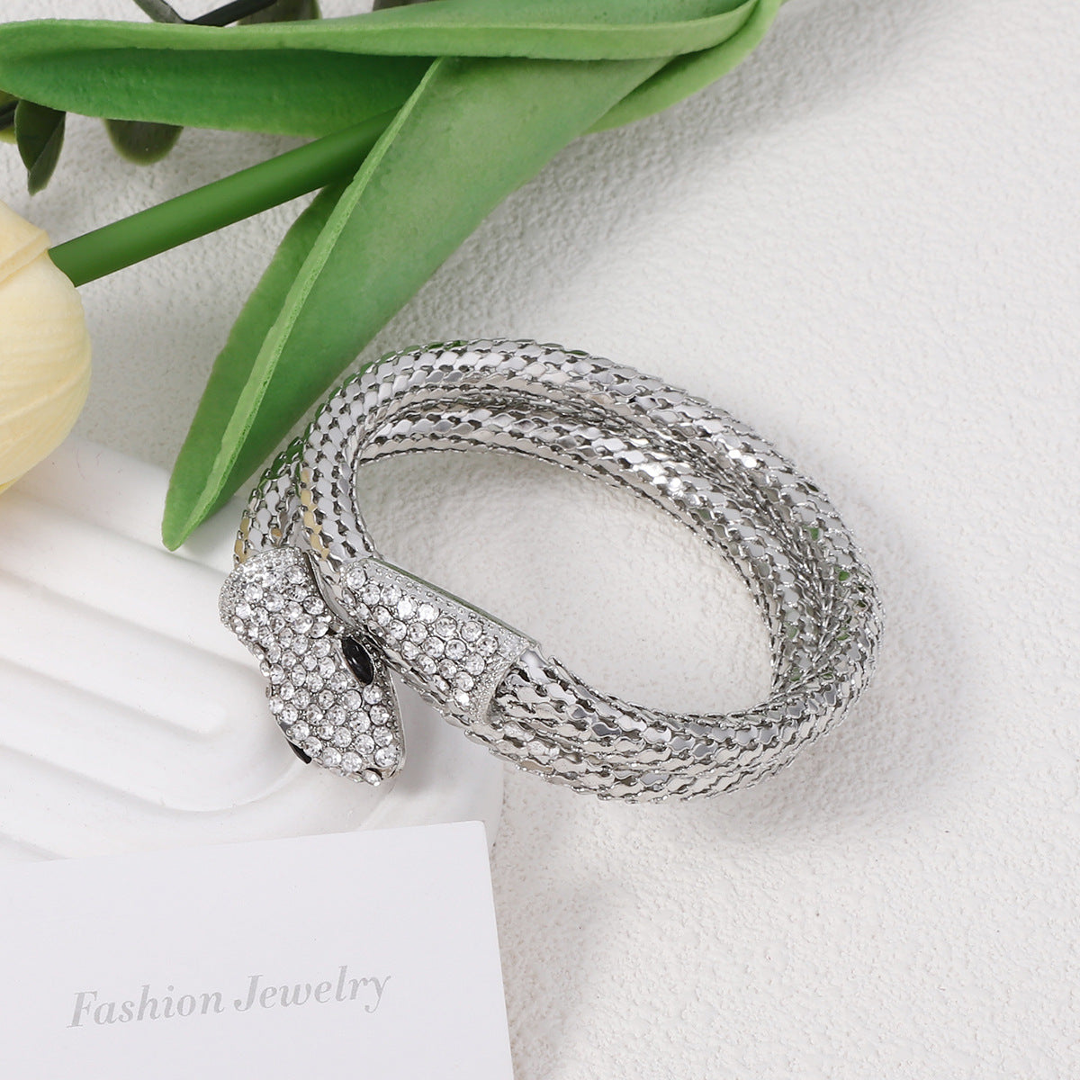 Women's & Men's Hop Punk Snake Personality Micro Inlaid Zircon Winding Niche Couple Bracelets