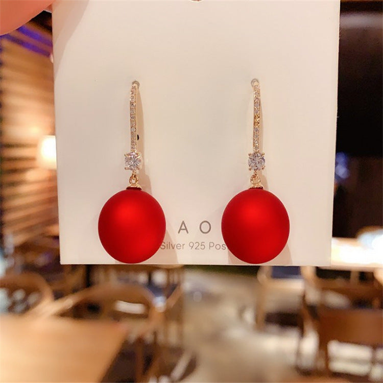 Pearl Temperament Wild High-grade Sier Plated Ear Hook Earrings