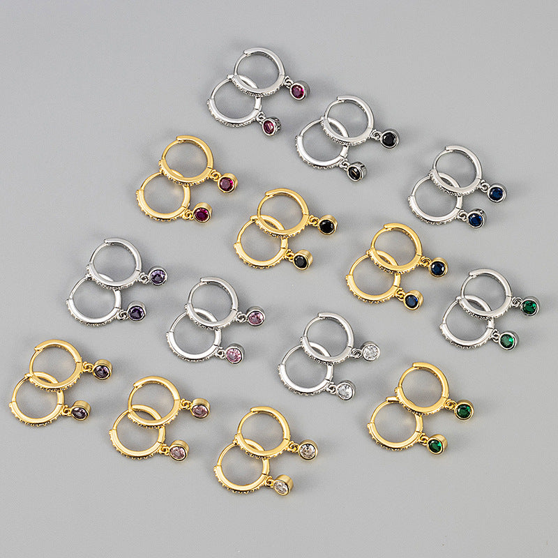 Pattern Round Zircon Simple Elegant Trendy Ear Buckle
