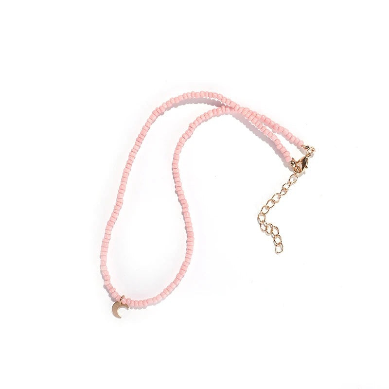 With Hearts Pink Beads High-grade Niche Affordable Luxury Style Stylish Necklace