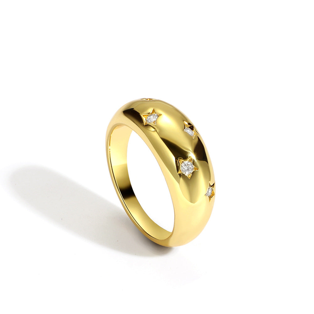 Graceful Pretty Geometric Star Zircon Fashion Rings