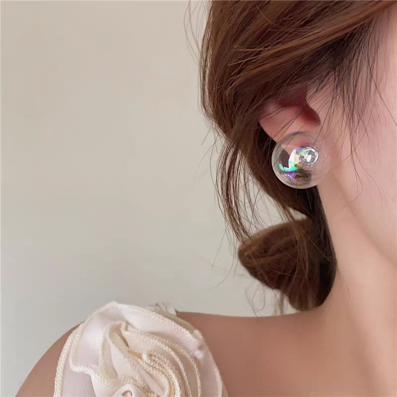 Needle Korean Style Dazzling White Mermaid Pearl Special Interest Light Earrings