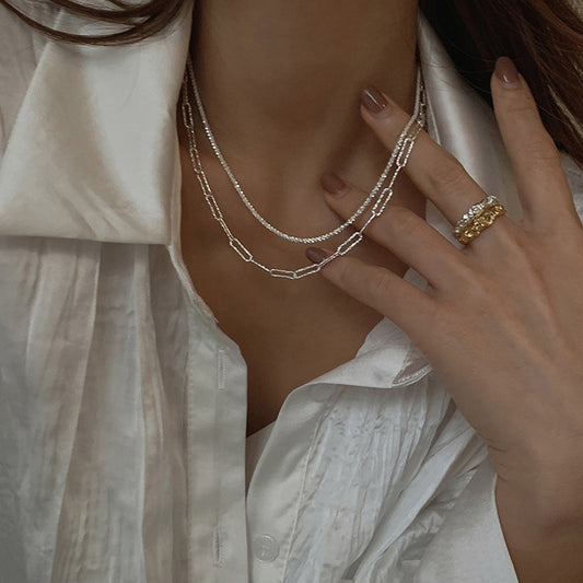 Women's Sparkling Geometric Light Luxury Minority Niche Design Necklaces