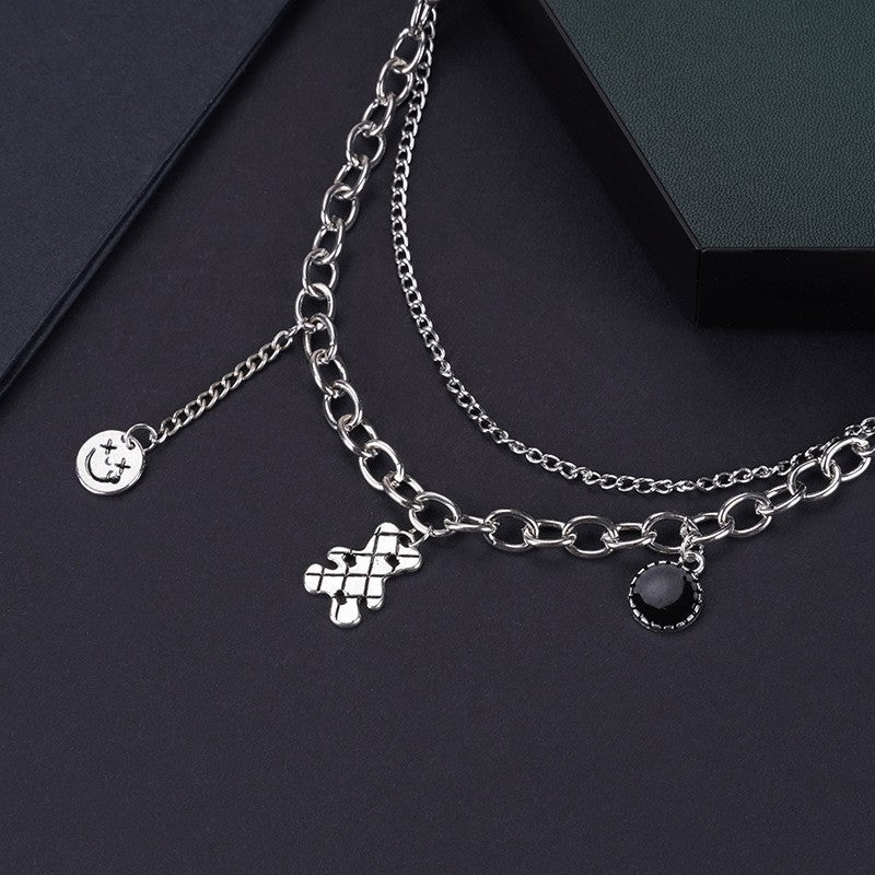 Cartoon Characters Titanium Steel No Fading Couple Necklaces