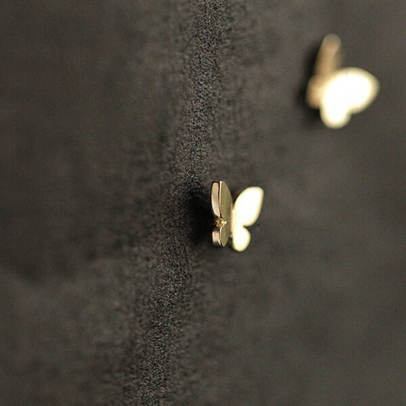 Women's Sterling Sier Gold-plated Glossy Mini Shiny Butterfly Stud Earrings