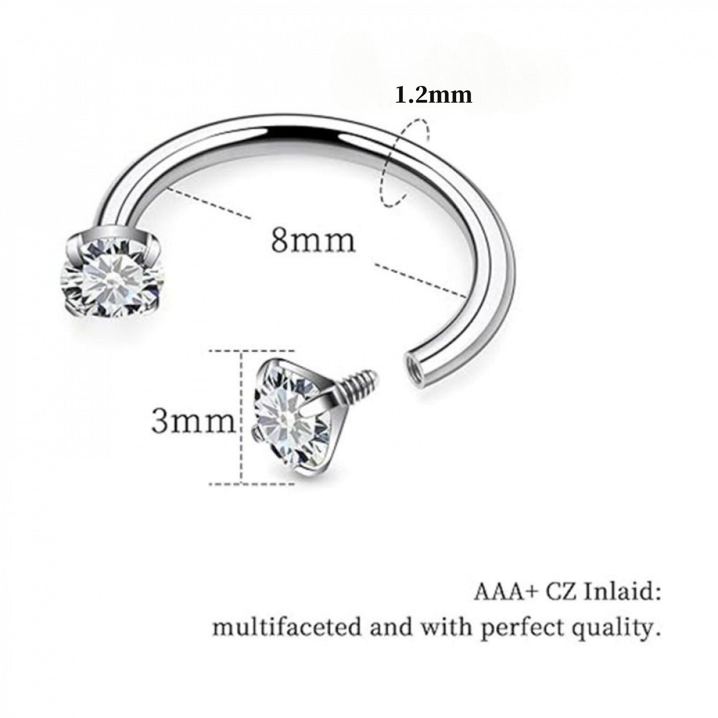 Earings Horseshoe Nose Rod Lip Eyebrow Rings