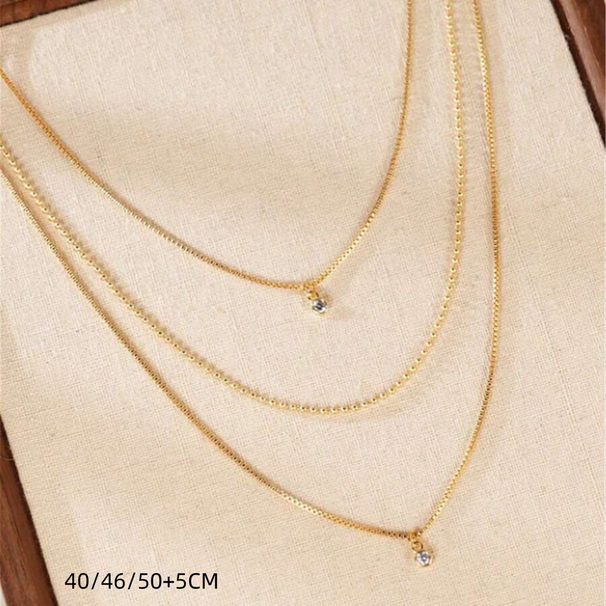 Personality Box Chain Rhinestone Female Simple Necklace