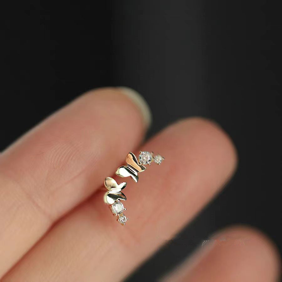 Women's Gold-plated Mini Exquisite Entry Lux Elegant Stud Earrings