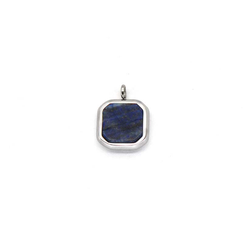 Women's Pattern Lapis Lazuli Titanium Steel Ornament Necklaces