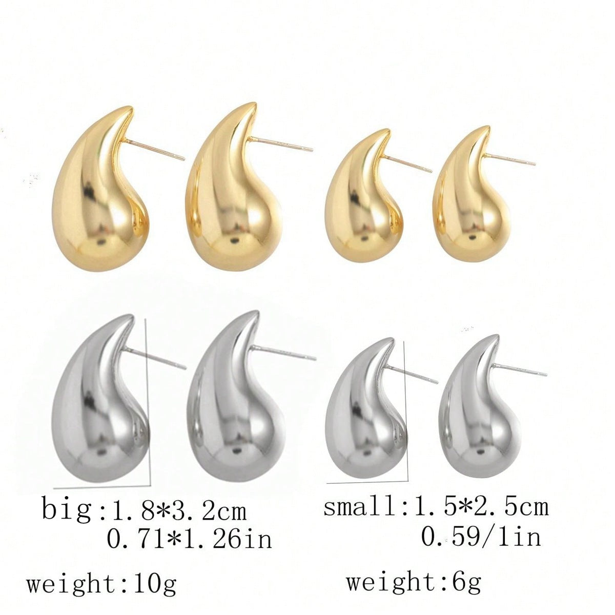 Women's Graceful Simple Gold Water Drop High-grade Earrings