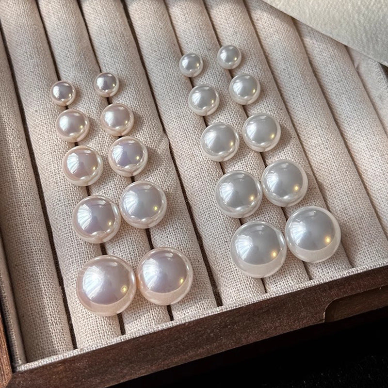 Flour Light Milky White Pearl Female Sterling Earrings