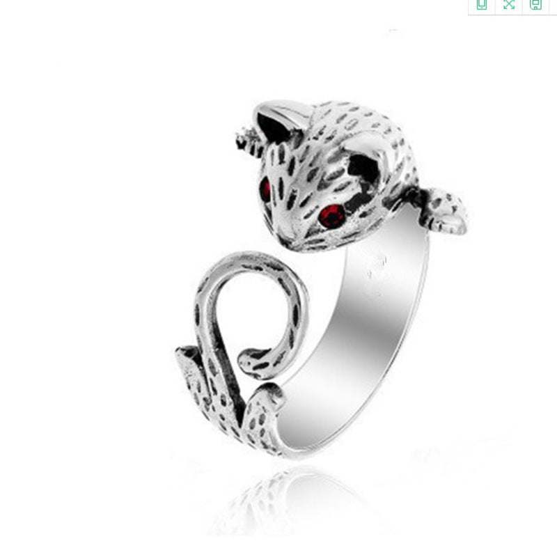 Women's Simple Cute Kitten Open Cat Paw Ear Puppy Rings