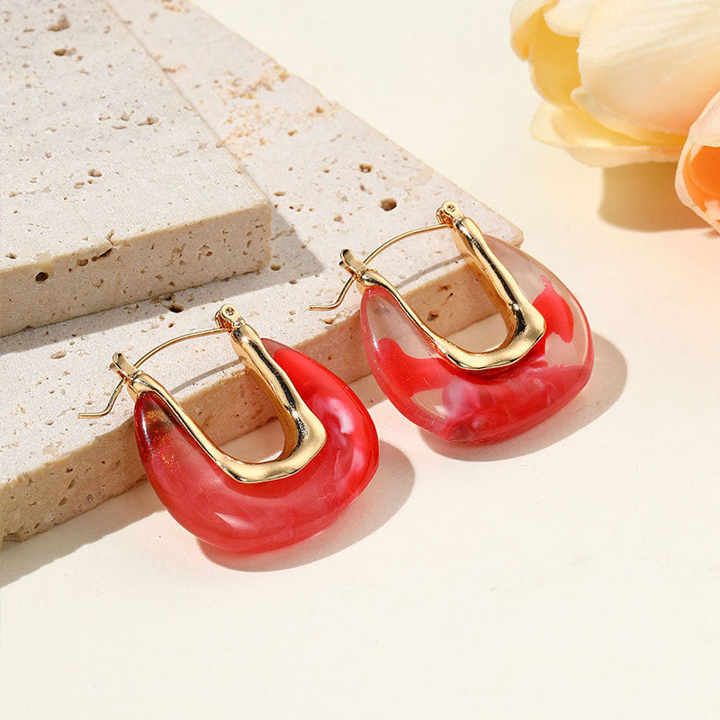 Women's Alloy Resin Gradient Color Handmade Eardrops Earrings