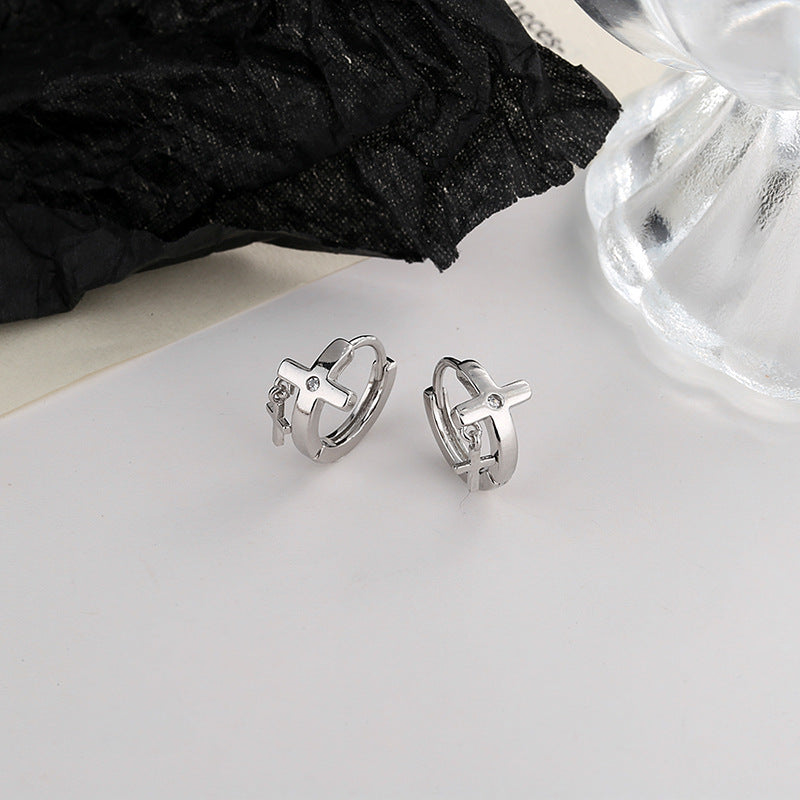 Ancient Cat Ning Punk Tassel Ear Trendy Personality Rhinestone Stud Earrings