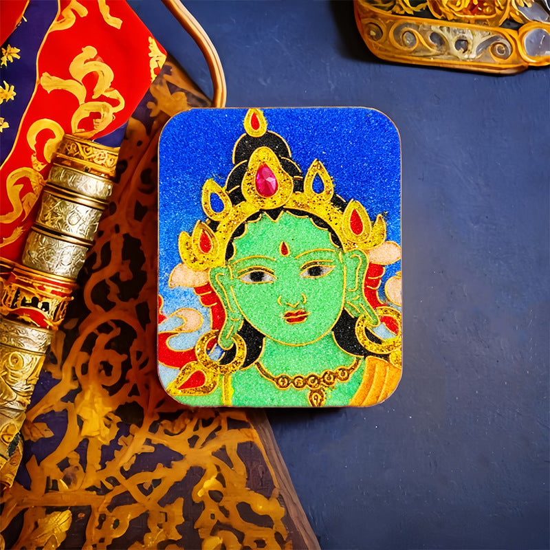 Brass Five Master Buddha Hand Painted Pendants