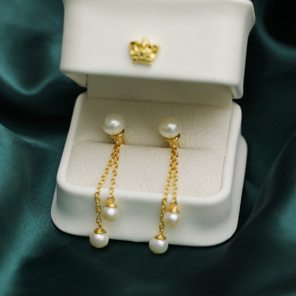 Long Slim Fit Tassel Eardrops Trendy Elegant Rings
