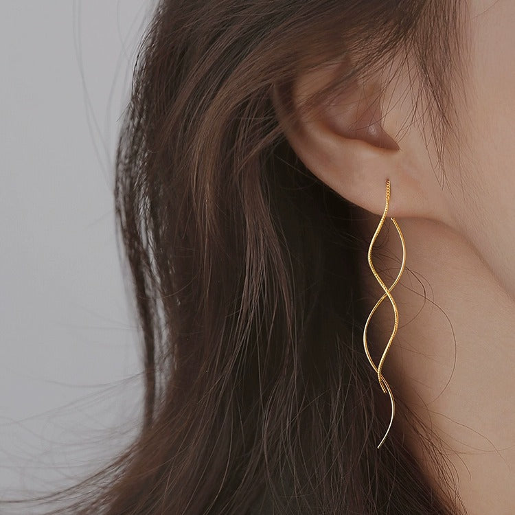 Wavy Threads Temperament Female Simple Wave Long Ear Line