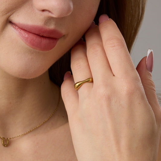 Gold Irregular Geometric Simple French Retro Curved Bracelets