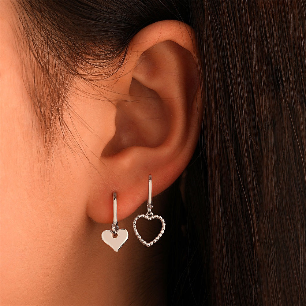 Childlike Heart Reflective Sequins Peach Nightclub Catwalk Super Shiny Ear Earrings
